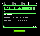BACKUPS tab with Henry and Alien (USA) selected